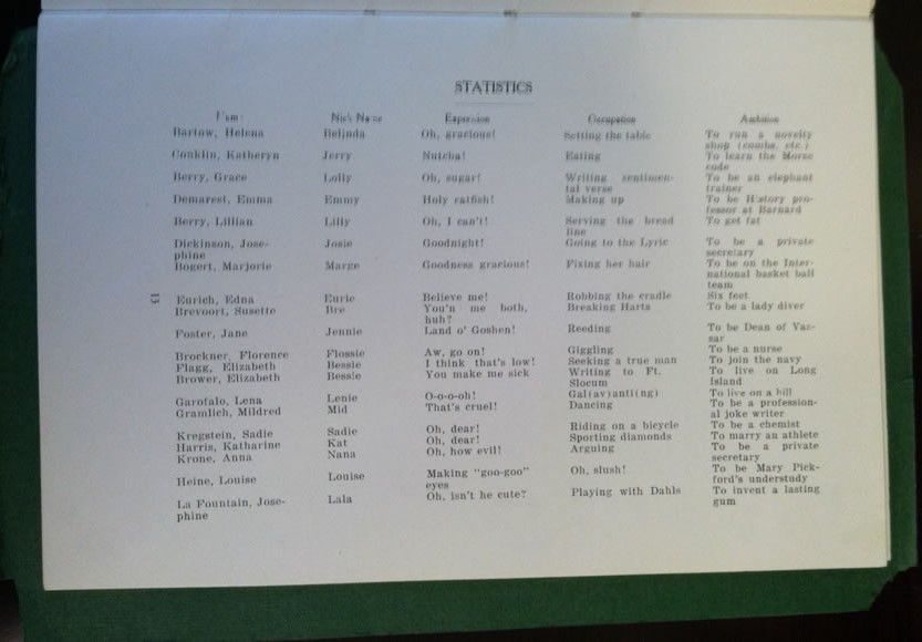 1918 HHS Yearbook Statistics page 13 (38)